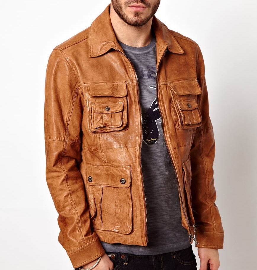 Tan Leather Jacket Men - Jacket