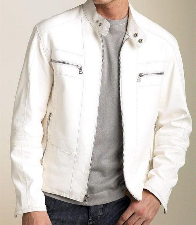 White Leather Jacket For Men - My Jacket